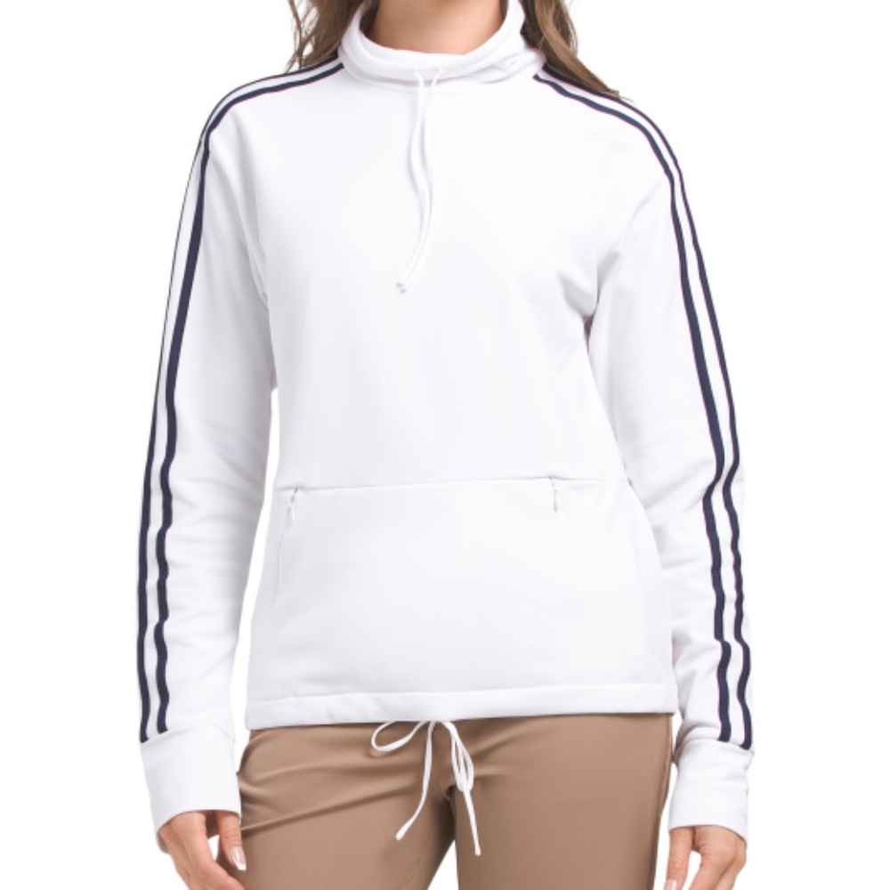 NWT Kinona Apres 18 Funnel Neck Longsleeve Top in White & Navy, Size Large